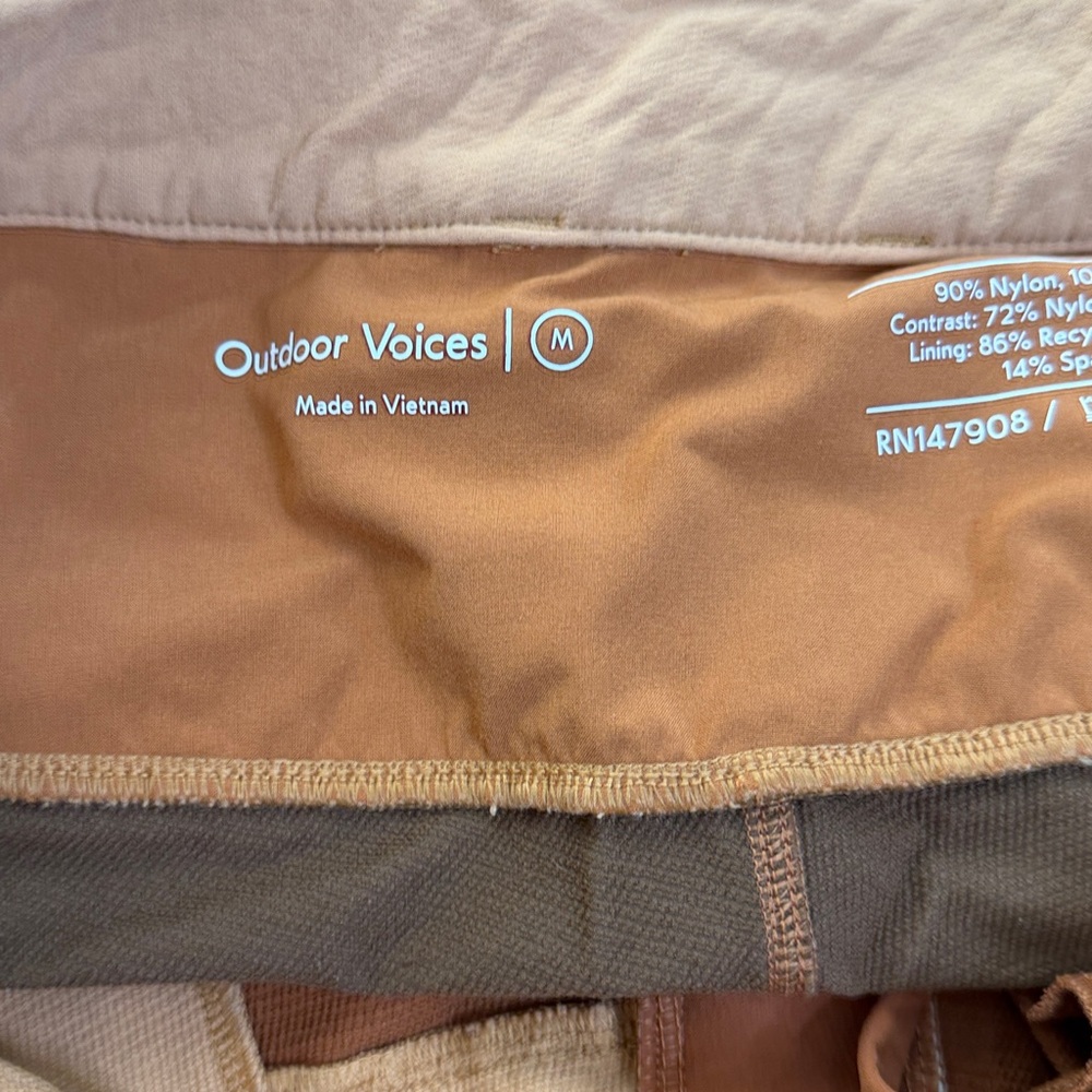 Outdoor Voices Stylish Women's Tan and Brown Shorts - Picture 4 of 4